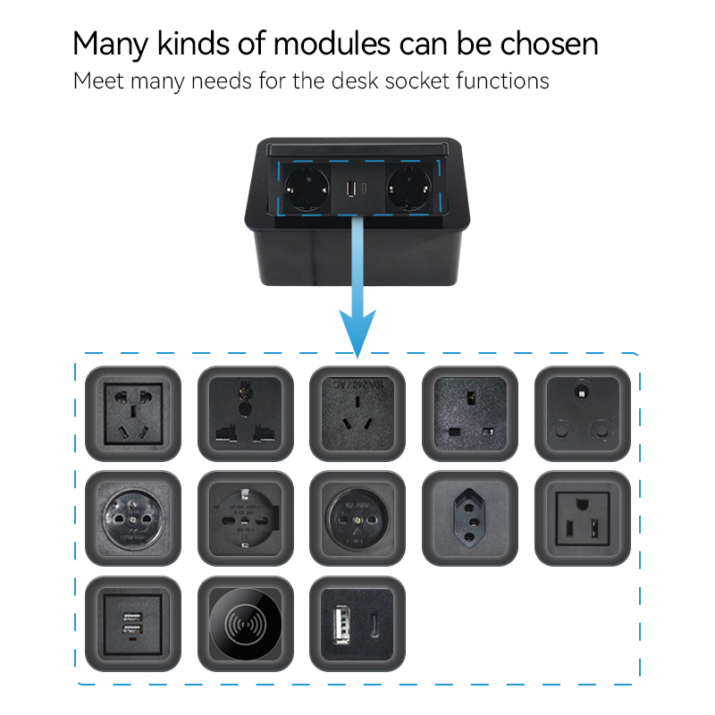 New design conference black QI iphone 15 W wireless charging pop up socket