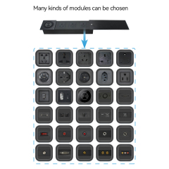 CE certificated conference room slide wireless charging station electrical sockets UK UAE type c power socket