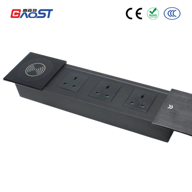 CE certificated conference room slide wireless charging station electrical sockets UK UAE type c power socket