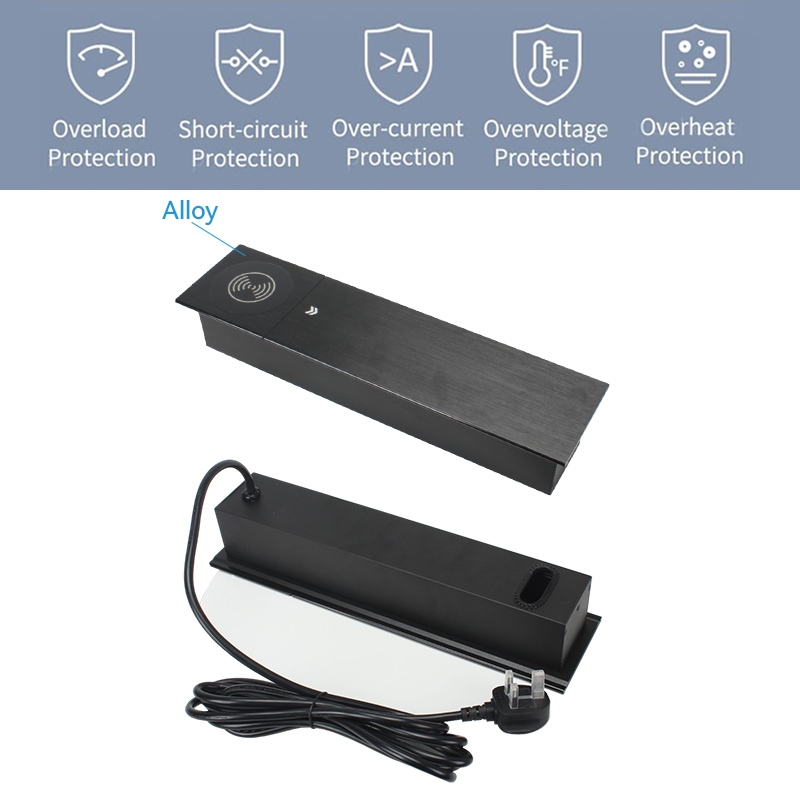 CE certificated conference room slide wireless charging station electrical sockets UK UAE type c power socket