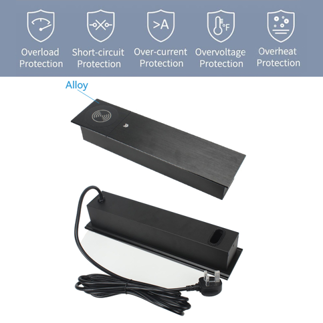 CE certificated conference room slide wireless charging station electrical sockets UK UAE type c power socket