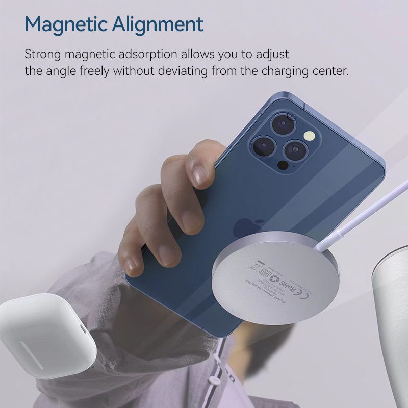 Potable 15 W Wireless Charger With Fast Charging Capability Type C For iphone Watch Pad ipad