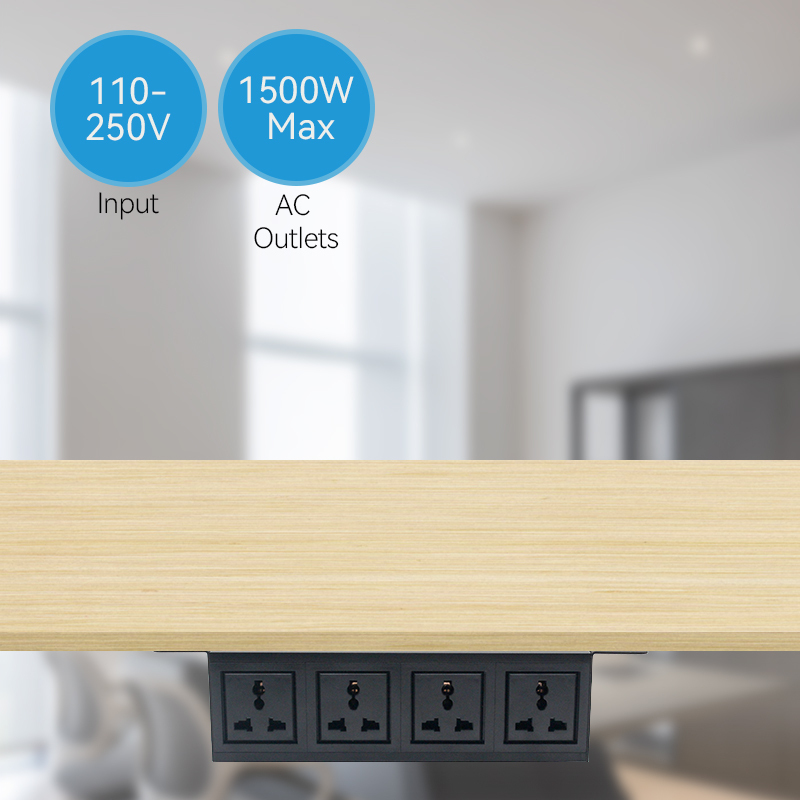 Gaost under desk universal power strip fast charging aluminum alloy power strip with flat plug