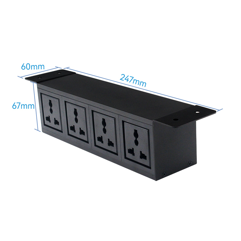 Gaost under desk universal power strip fast charging aluminum alloy power strip with flat plug