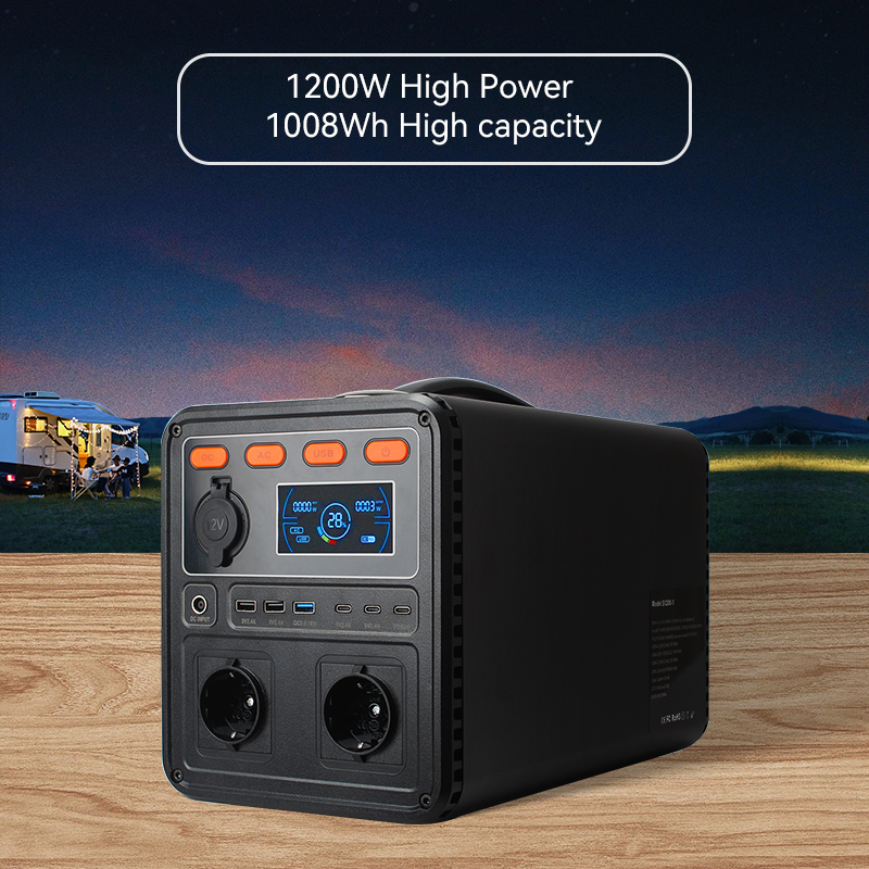 Outdoor potable 1200 W power bank station USB 3.0 12 V fast charging power bank