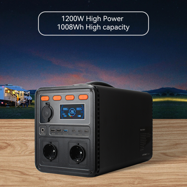 Outdoor potable 1200 W power bank station USB 3.0 12 V fast charging power bank
