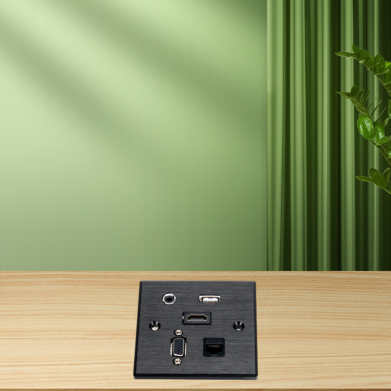 Wall Hub 86mm Multifunction USB HDMI Audio VGA cat6 network faceplate for office
