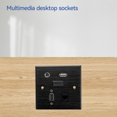 Wall Hub 86mm Multifunction USB HDMI Audio VGA cat6 network faceplate for office