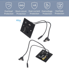 Wall Hub 86mm Multifunction USB HDMI Audio VGA cat6 network faceplate for office