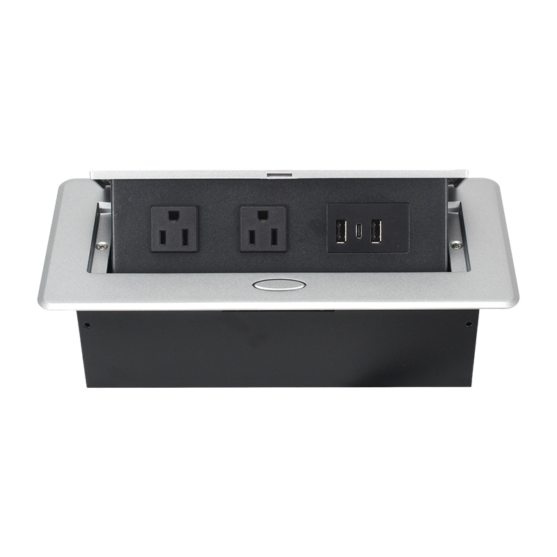 Kitchen matt sliver island USA pop up counter outlet 2 USB A Type C plug