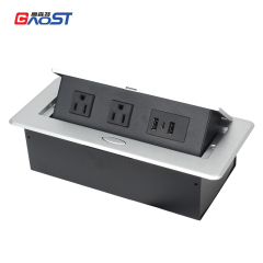 Kitchen matt sliver island USA pop up counter outlet 2 USB A Type C plug
