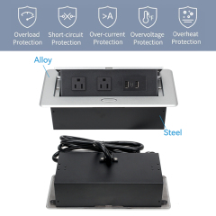Kitchen matt sliver island USA pop up counter outlet 2 USB A Type C plug