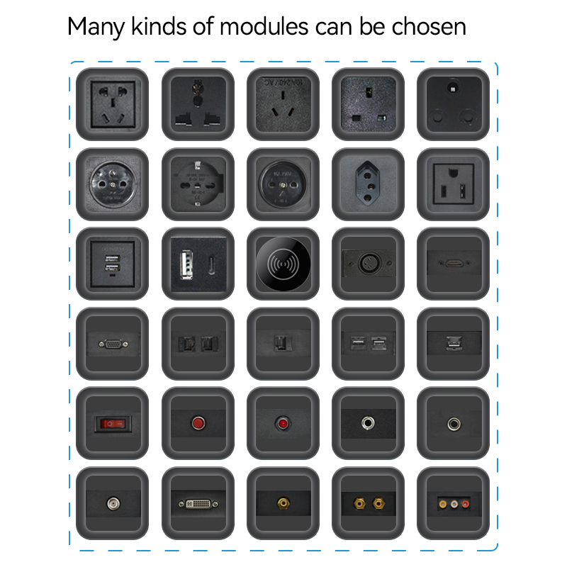 Flush mounted USB wall socket HDMI audio electrical outlet types power connection