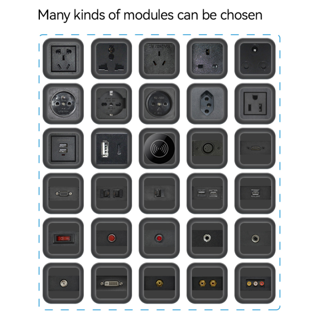 Flush mounted USB wall socket HDMI audio electrical outlet types power connection