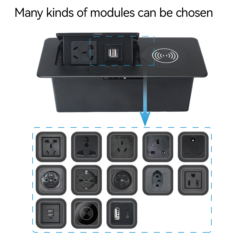 High quality multifunctional 15 W wireless socket power meeting table pop up socket