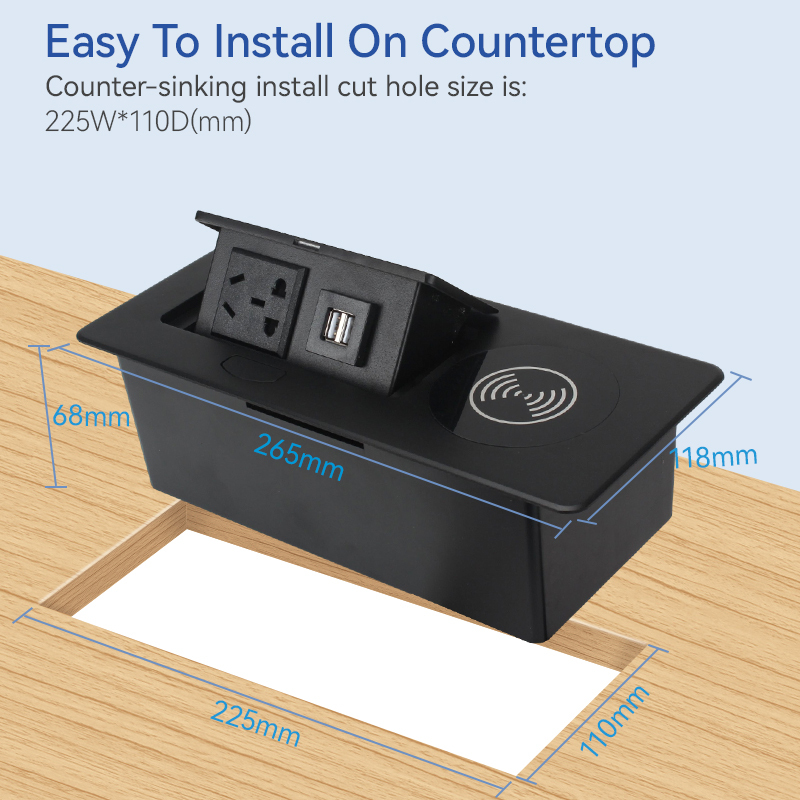 High quality multifunctional 15 W wireless socket power meeting table pop up socket