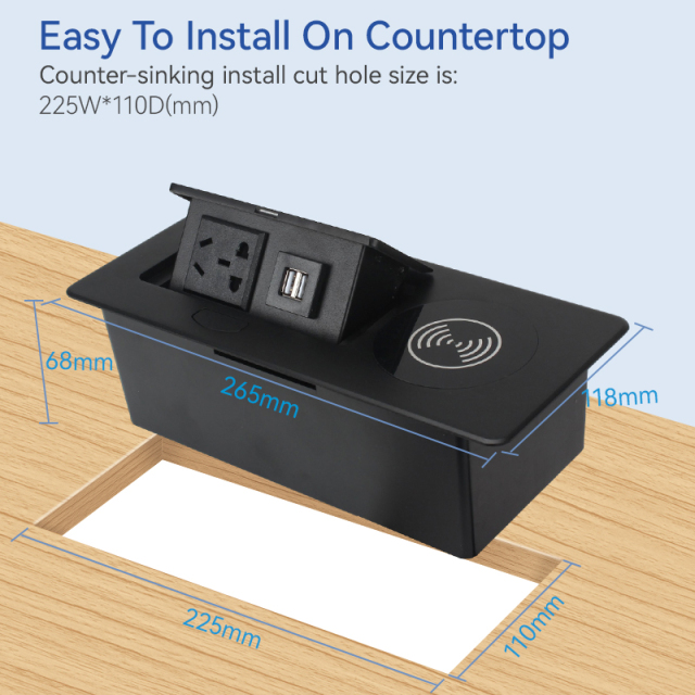 High quality multifunctional 15 W wireless socket power meeting table pop up socket
