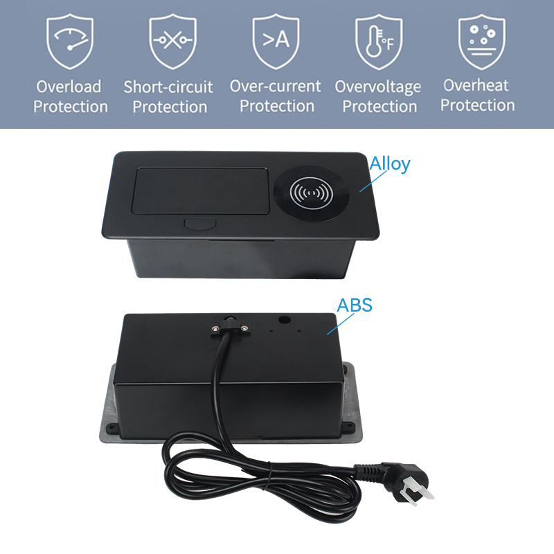 High quality multifunctional 15 W wireless socket power meeting table pop up socket