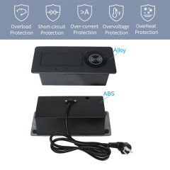 High quality multifunctional 15 W wireless socket power meeting table pop up socket