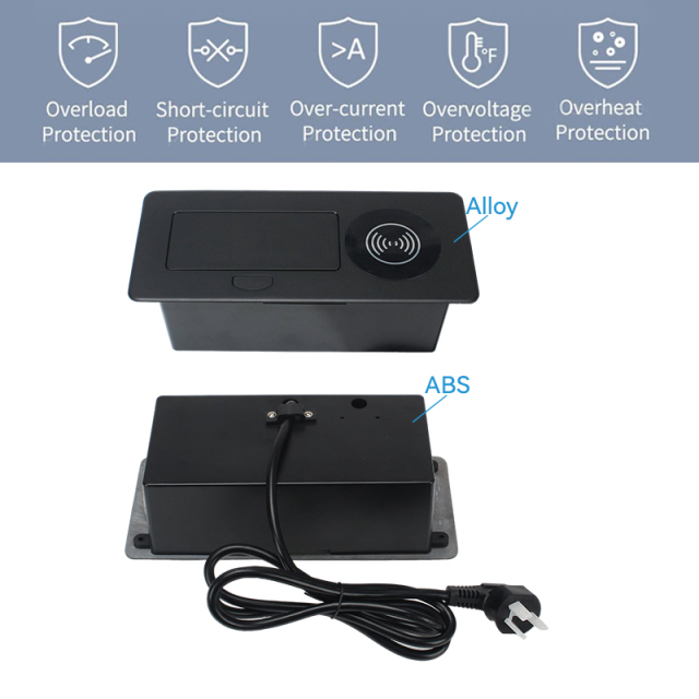High quality multifunctional 15 W wireless socket power meeting table pop up socket