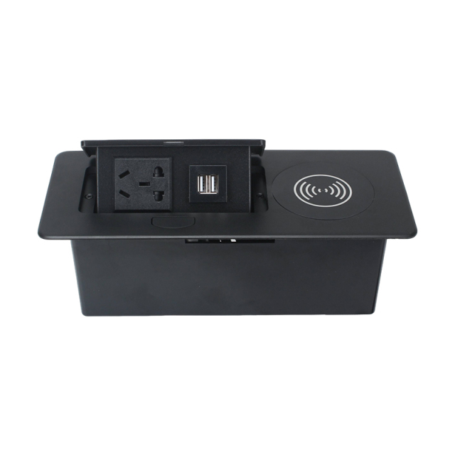 High quality multifunctional 15 W wireless socket power meeting table pop up socket
