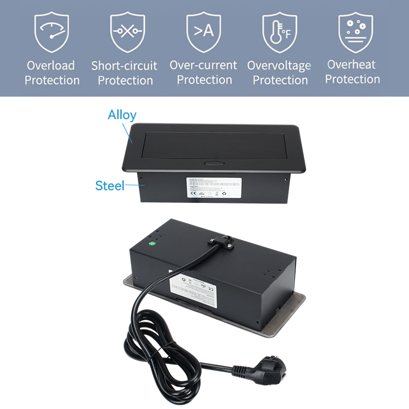 Furniture table QC charge pop up socket receptacle alloy faceplate USB Charging outlet box