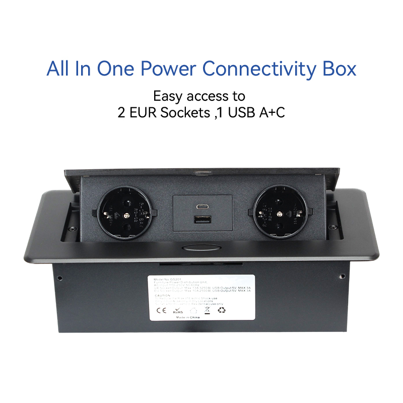 Furniture table QC charge pop up socket receptacle alloy faceplate USB Charging outlet box