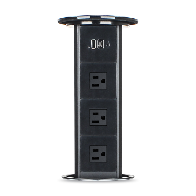 Table Furniture tower lift up phone iphone 3 AC outlet Usb QI 15 W Wireless Charger