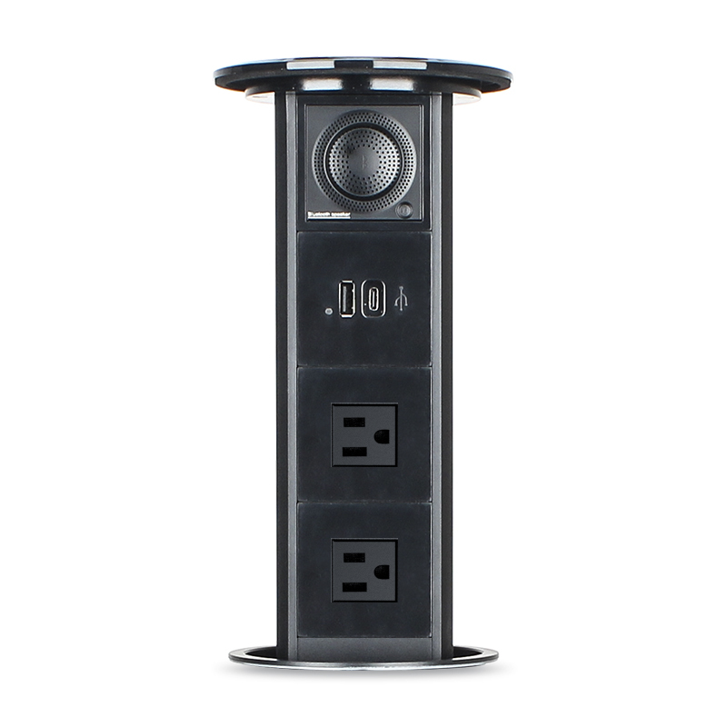 Pneumatic lift pop up bluetooth 15 W phone wireless charger kitchen pop up electrical socket
