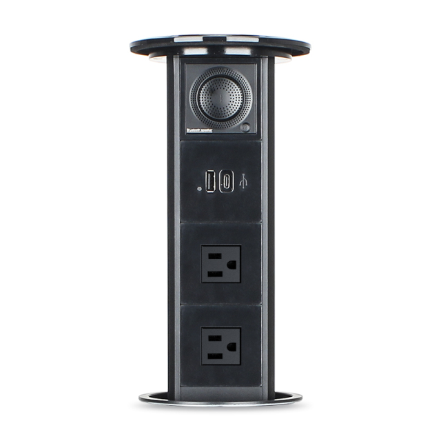 Pneumatic lift pop up bluetooth 15 W phone wireless charger kitchen pop up electrical socket
