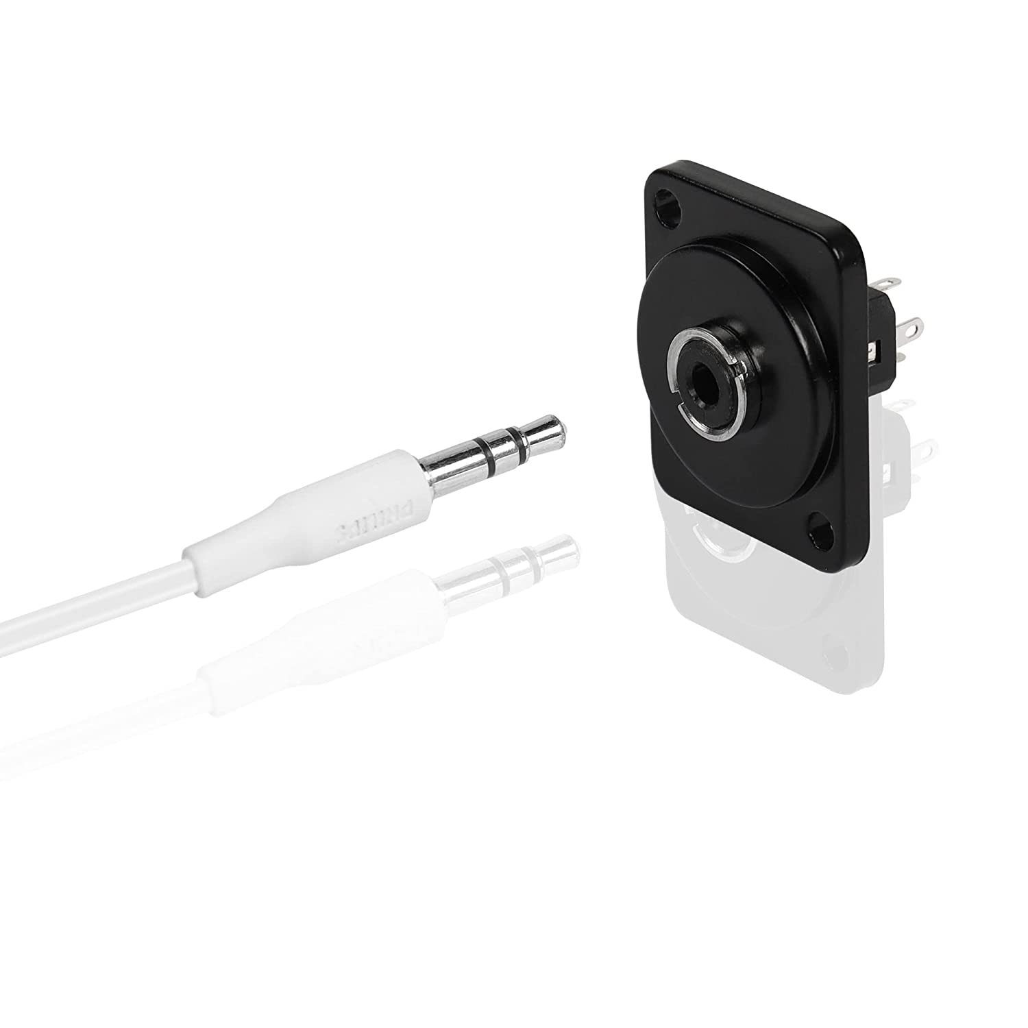 TRS 1/8 Solder Panel Mount Audio Connector Adapter TRS 3.5mm Female to Solder Terminal Stereo Jack, XLR Panel/D-Type Panel Mount, for 3 Pole Audio Headphone Amplifier Mixer