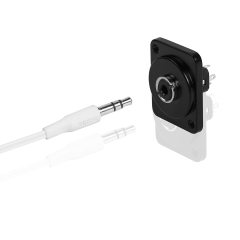 TRS 1/8 Solder Panel Mount Audio Connector Adapter TRS 3.5mm Female to Solder Terminal Stereo Jack, XLR Panel/D-Type Panel Mount, for 3 Pole Audio Headphone Amplifier Mixer