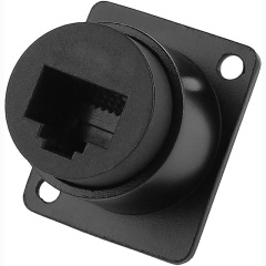 CAT6 D Series Panel-Mount Connector | D-CAT6 EtherCon Pass-Through Connector