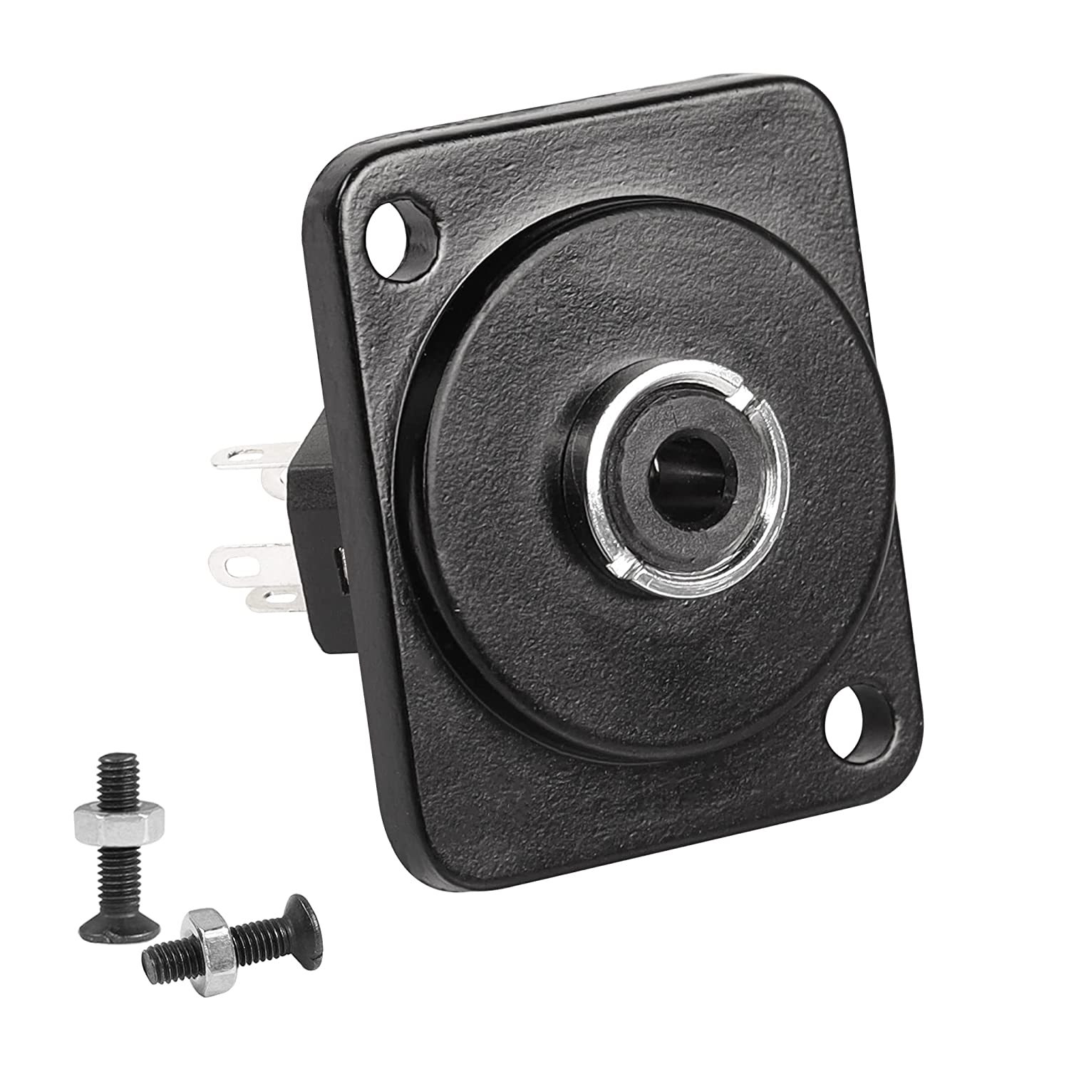 TRS 1/8 Solder Panel Mount Audio Connector Adapter TRS 3.5mm Female to Solder Terminal Stereo Jack, XLR Panel/D-Type Panel Mount, for 3 Pole Audio Headphone Amplifier Mixer
