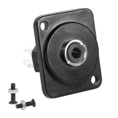 TRS 1/8 Solder Panel Mount Audio Connector Adapter TRS 3.5mm Female to Solder Terminal Stereo Jack, XLR Panel/D-Type Panel Mount, for 3 Pole Audio Headphone Amplifier Mixer