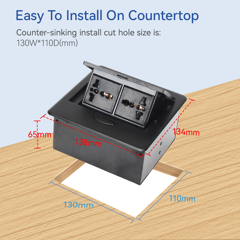 Desk universal pop up socket CE waterproof switch outlet pop up socket power