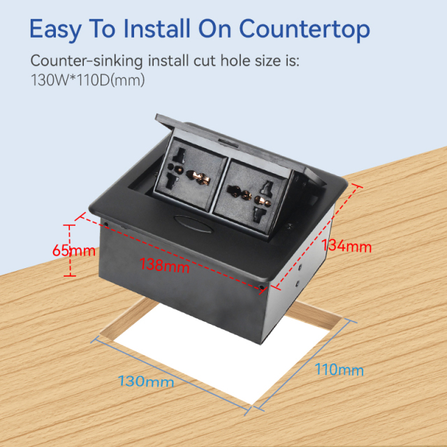 Desk universal pop up socket CE waterproof switch outlet pop up socket power