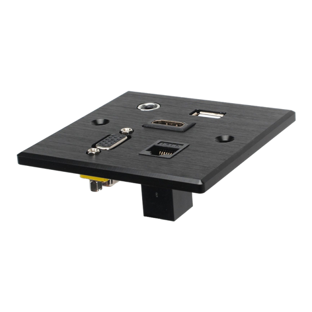 Wall Hub 86mm Multifunction USB HDMI Audio VGA cat6 network faceplate for office