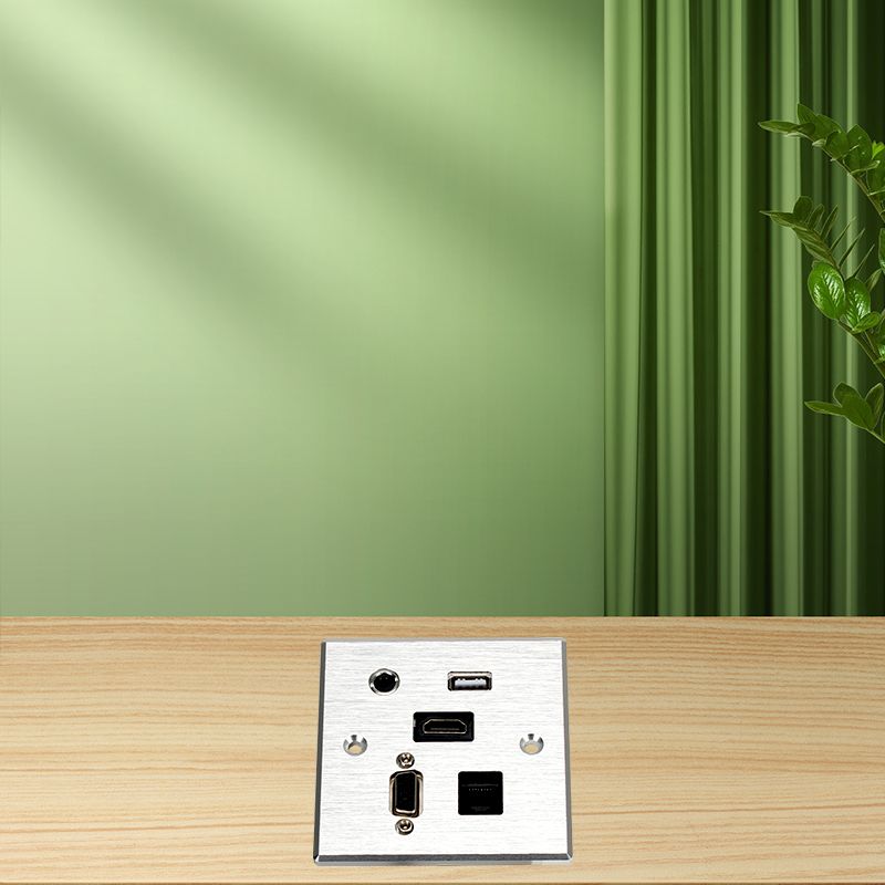 Wall Hub 86mm Multifunction USB HDMI Audio VGA cat6 network faceplate for office
