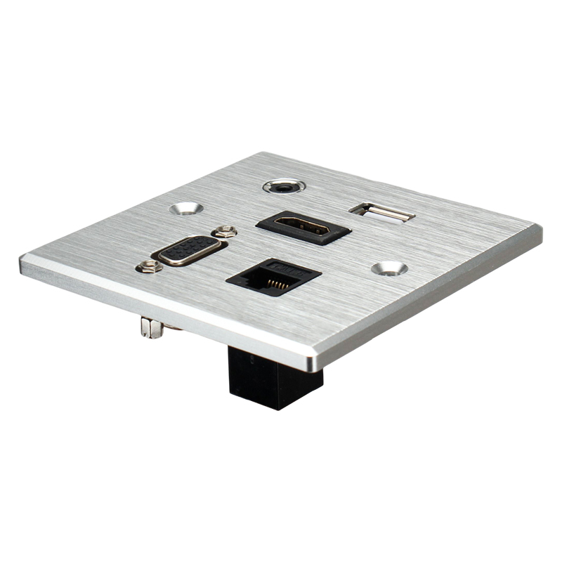 Wall Hub 86mm Multifunction USB HDMI Audio VGA cat6 network faceplate for office