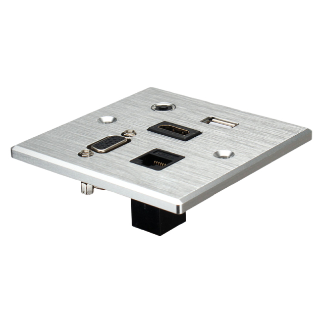 Wall Hub 86mm Multifunction USB HDMI Audio VGA cat6 network faceplate for office