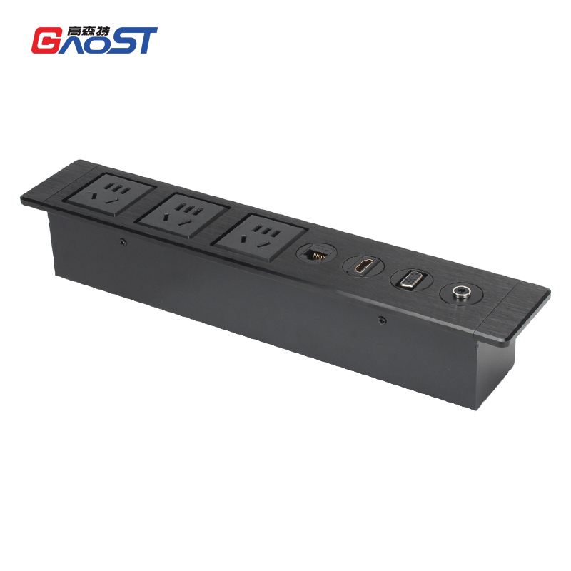 Desk power strip extension cat6 network rj45 HDMI VGA socket