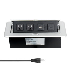 Table Power Socket US multifunctional hidden desktop pop up socket 1 USA Plugs 2USB A for office furniture