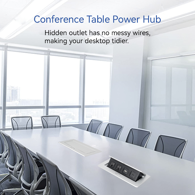 Table Power Socket US multifunctional hidden desktop pop up socket 1 USA Plugs 2USB A for office furniture