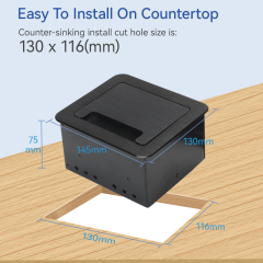 New GB conference table 2 outlets brushed black hdmi extender socket