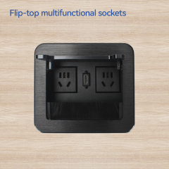 New GB conference table 2 outlets brushed black hdmi extender socket