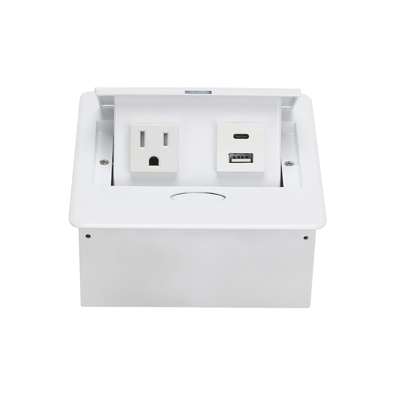 Desk mounted outlet us desk in with TR USB A +C table pop up socket electrical connection box