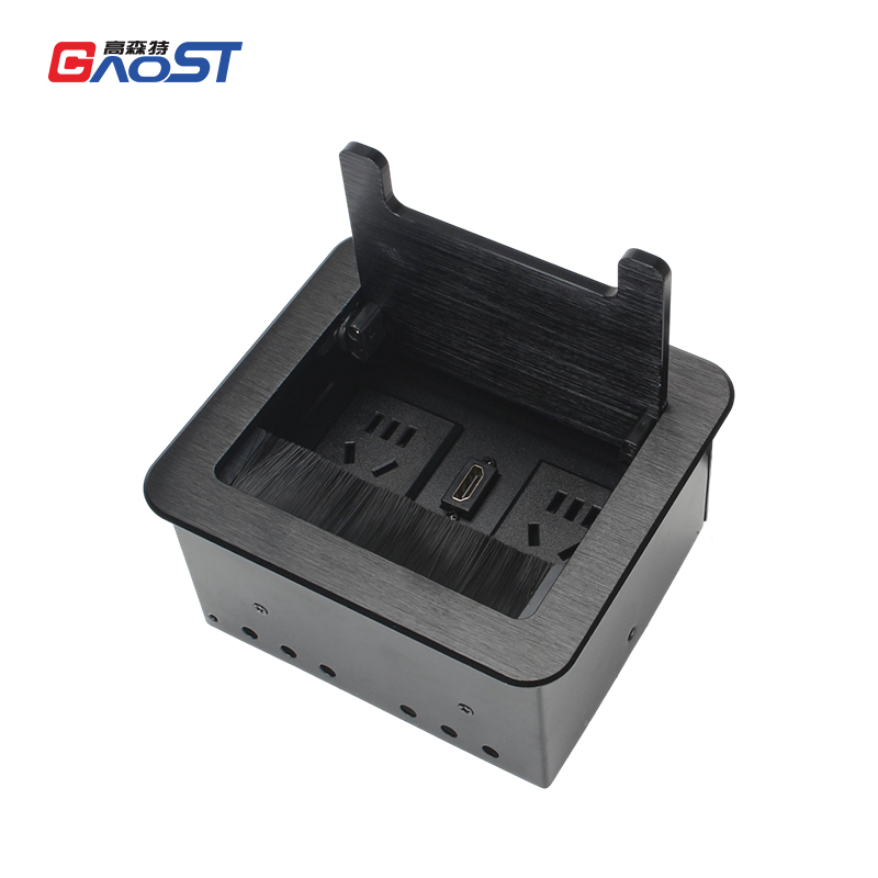 New GB conference table 2 outlets brushed black hdmi extender socket