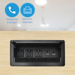 Conference table new GB fast charger flip up box 2 rj45 connector cat6 outlets