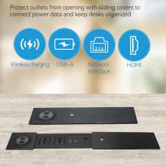 GAOST 10w 15w wireless charging pad qi fast charger USB HDMI table sliding socket